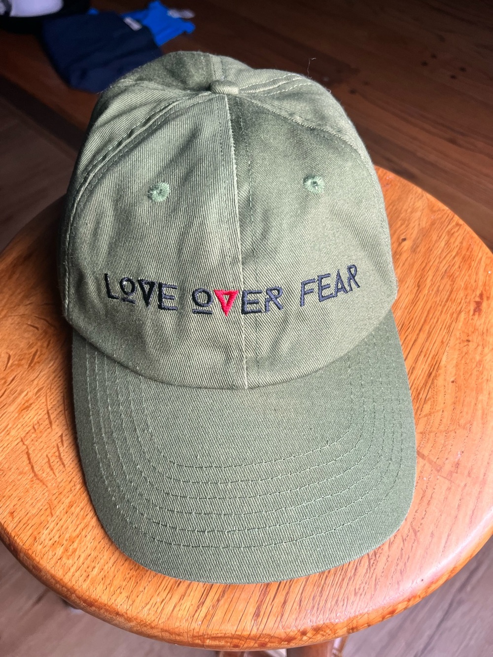 Seek Discomfort Love Over Fear  Bright Olive Green Adjustable Unisex